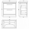 800mm Floor Standing 2-Drawer Vanity with Basin - 1 Tap Hole - Technical Drawing