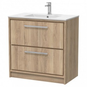 800mm Floor Standing 2-Drawer Vanity with Basin - 1 Tap Hole