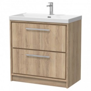 800mm Floor Standing 2-Drawer Vanity with Basin - 1 Tap Hole