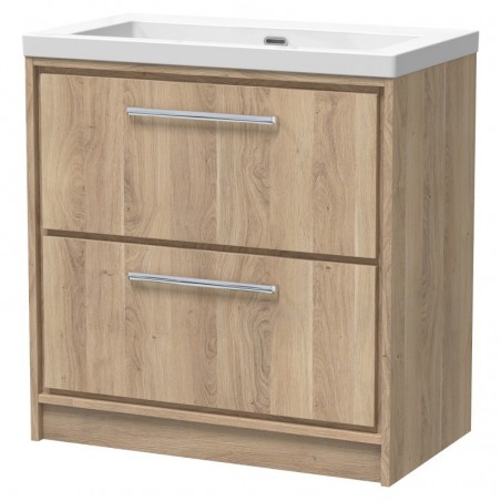 800mm Floor Standing 2-Drawer Vanity with Basin - 0 Tap Hole