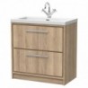 800mm Floor Standing 2-Drawer Vanity with Basin - 1 Tap Hole