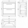 800mm Floor Standing 2-Drawer Vanity with Basin - 1 Tap Hole - Technical Drawing