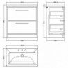 800mm Floor Standing 2-Drawer Vanity with Basin - 3 Tap Hole - Technical Drawing