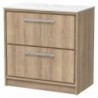 800mm Floor Standing 2-Drawer Vanity with Marble Worktop