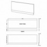 1700mm Bath Front Panel - Technical Drawing