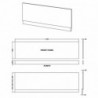 1800mm Bath Front Panel - Technical Drawing