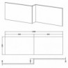 Square Shower Bath Front Panel - Technical Drawing