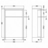 550mm WC Unit (255 Deep) - Technical Drawing