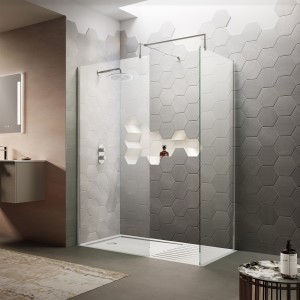 Chrome Wetroom Screens with Support Bar