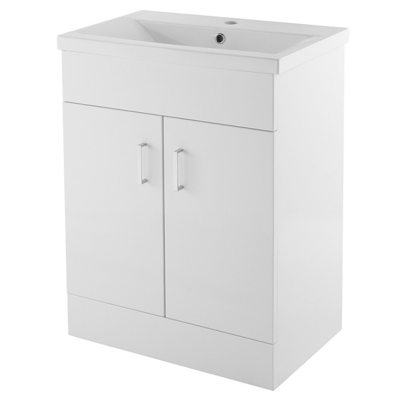 "Eden" Gloss White Floor Standing 600mm (w) x 818mm (h) x 400mm (d) Cabinet & Basin