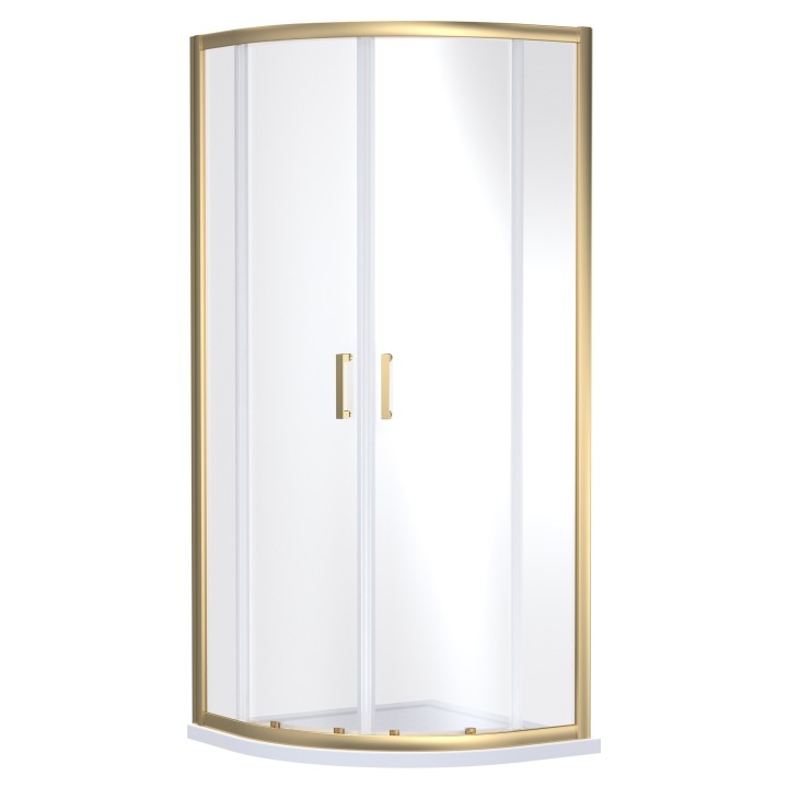 Brushed Brass Rene 6mm Quadrant Shower Enclosures - 2 Sizes