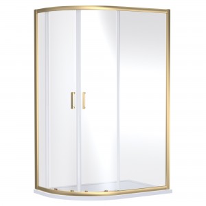 Brushed Brass Rene Offset Quadrant Shower Enclosures