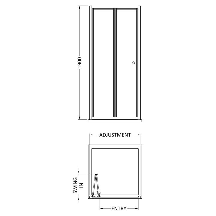 Brushed Brass Rene 6mm Bi-Fold Shower Doors 700mm to 1200mm (w) - 7 Sizes