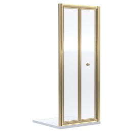 Brushed Brass Rene 6mm Bi-Fold Shower Doors 700mm to 1200mm (w) - 7 Sizes