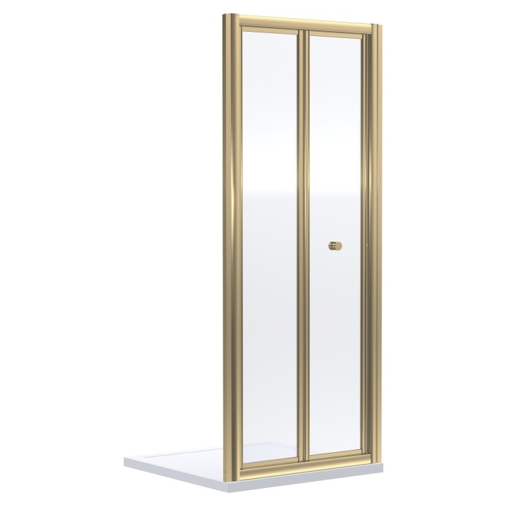 Brushed Brass Rene 6mm Bi-Fold Shower Doors 700mm to 1200mm (w) - 7 Sizes