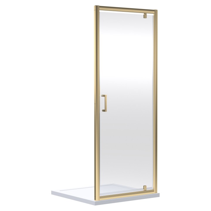 Brushed Brass Rene 6mm Pivot Shower Doors 760mm to 1000mm (w) - 4 Sizes