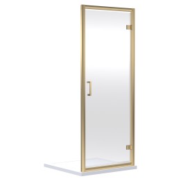 Brushed Brass Rene 6mm Hinged Shower Doors 700mm to 900mm (w) - 4 Sizes