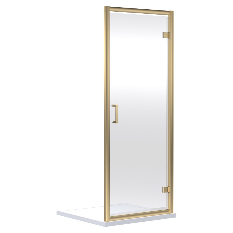 Brushed Brass Rene Hinged Shower Doors