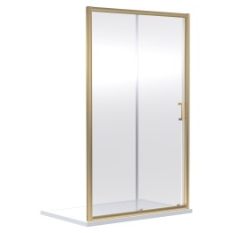 Brushed Brass Rene 6mm Sliding Shower Doors 1000mm to 1700mm (w) - 7 Sizes
