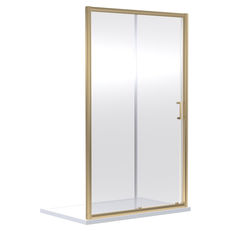 Brushed Brass Rene Sliding Shower Doors