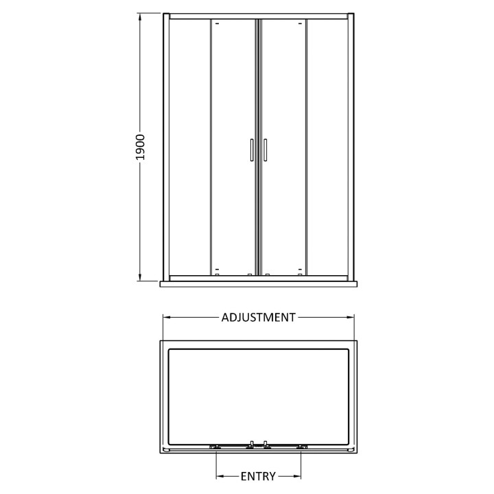 Chrome Rene 6mm Double Sliding Shower Doors 1400mm to 1700mm (w) - 2 Sizes