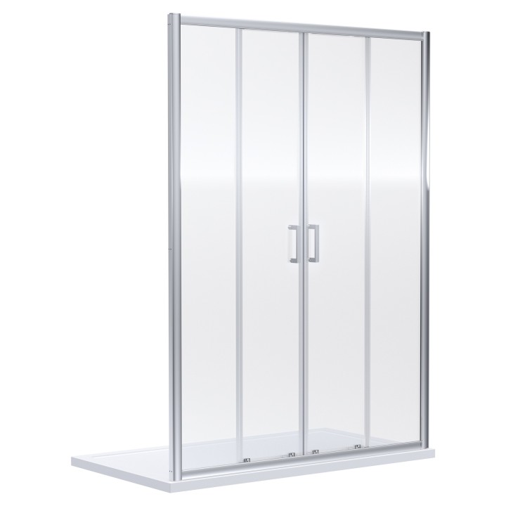 Chrome Rene 6mm Double Sliding Shower Doors 1400mm to 1700mm (w) - 2 Sizes