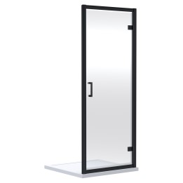 Matt Black Rene 6mm Hinged Shower Doors 700mm to 900mm (w) - 4 Sizes