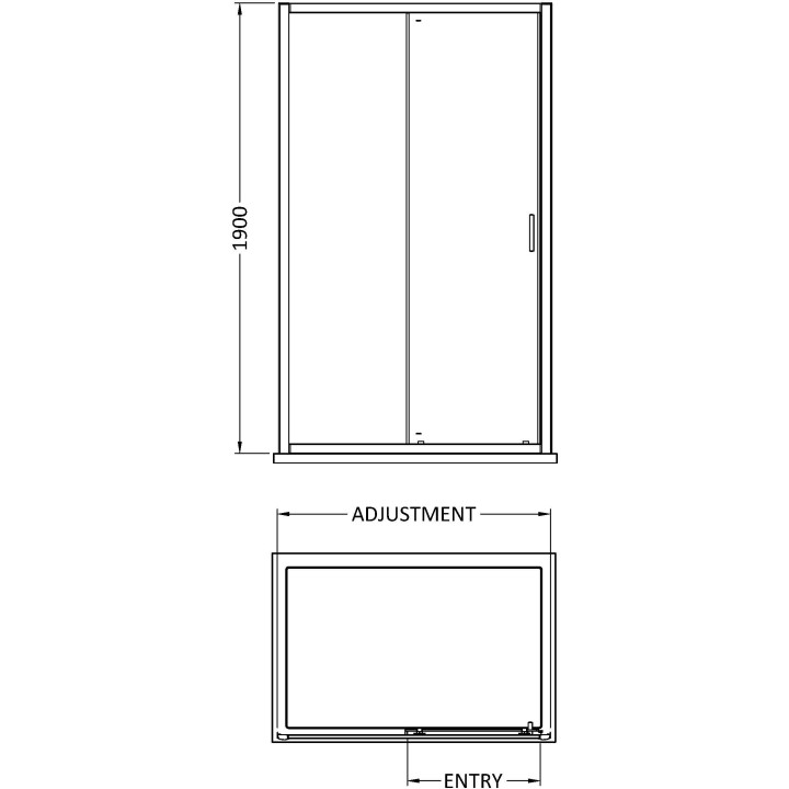 Matt Black 6mm Rene Sliding Shower Doors 1000mm to 1700mm (w) - 7 Sizes