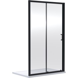Matt Black 6mm Rene Sliding Shower Doors 1000mm to 1700mm (w) - 7 Sizes
