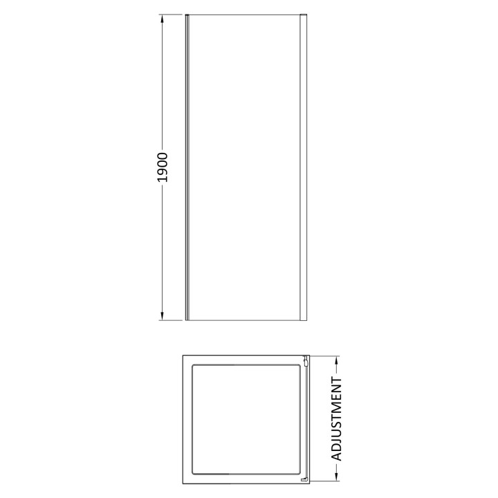 700mm to 1000mm (w) Rene Matt Black 6mm Side Panels for Shower Enclosures - 5 Sizes
