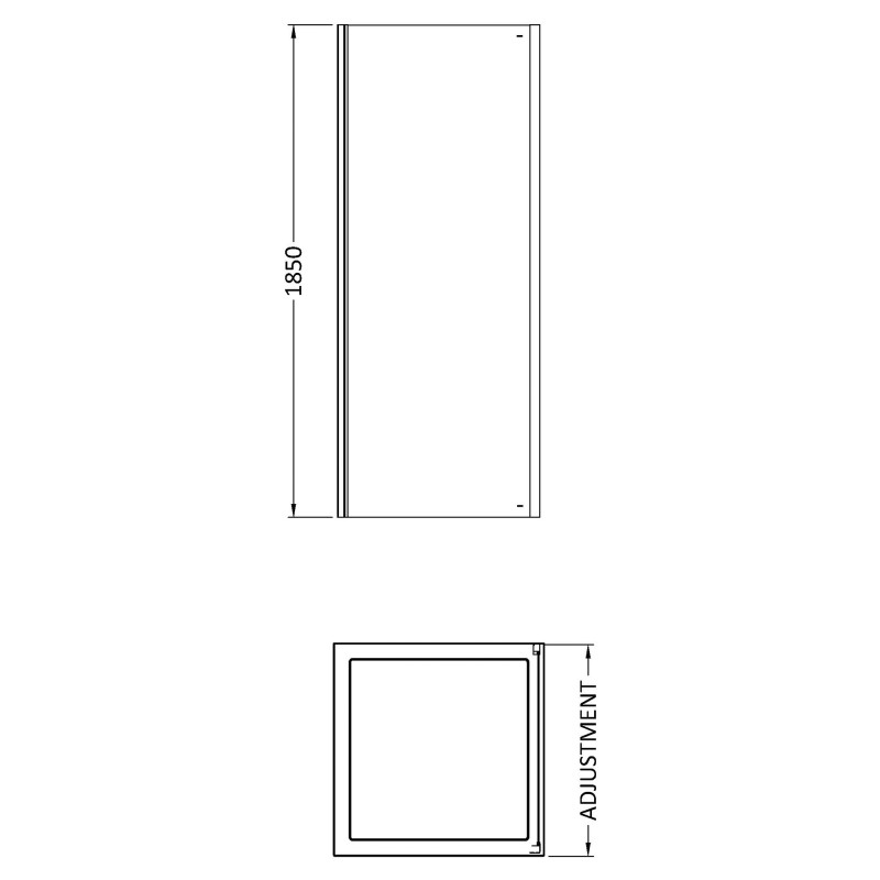 700mm(W) To 900mm(W) "Ella" 5mm Side Panels For Shower Enclosures