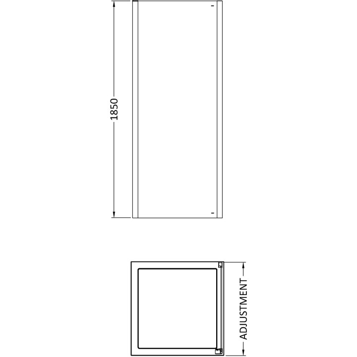 700mm to 1000mm (w) Pacific Chrome 6mm Side Panels for Shower Enclosures - 5 Sizes