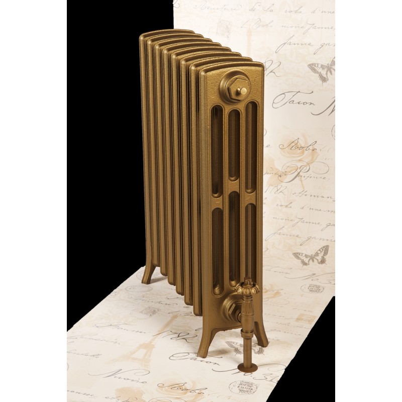 The "Mayfair" 4 Column 660mm (H) Traditional Victorian Cast Iron Radiator - Gold