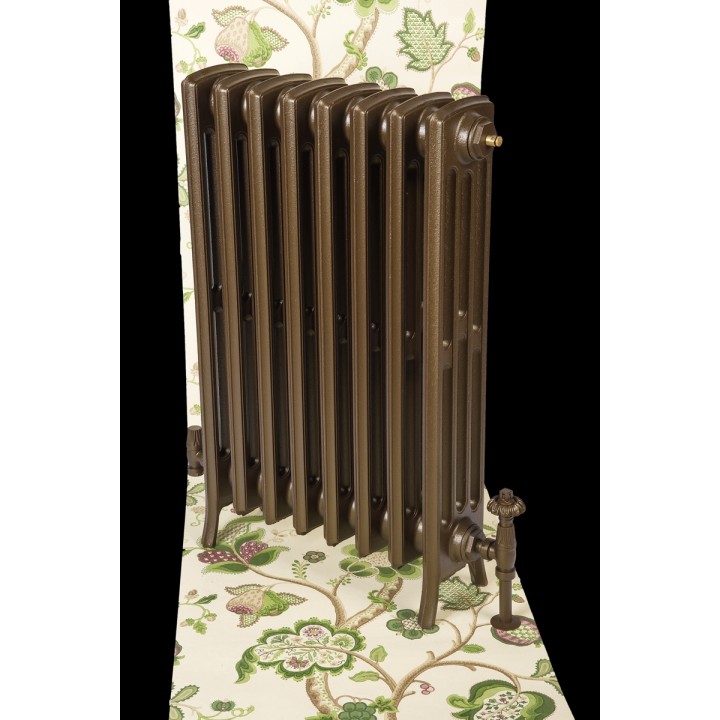 The "Mayfair" 4 Column 760mm (H) Traditional Victorian Cast Iron Radiator - Antiqued Gold