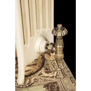 The "Mayfair" 6 Column 485mm (H) Traditional Victorian Cast Iron Radiator - Antiqued Matchstick with a Buff wash