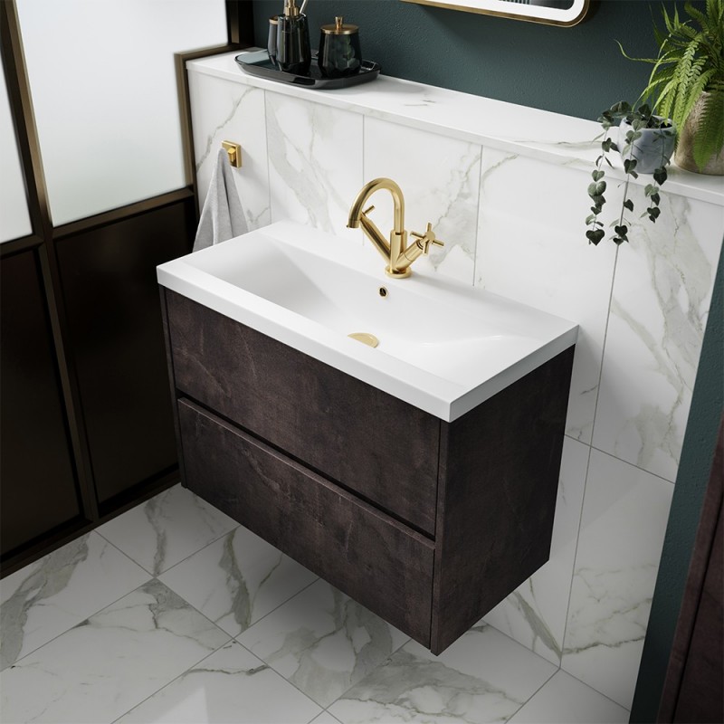 Havana 800mm Wall Hung Double Drawer Vanity Units