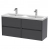 Havana 1200mm Wall Hung 4-Drawer Double Basin Vanity Units