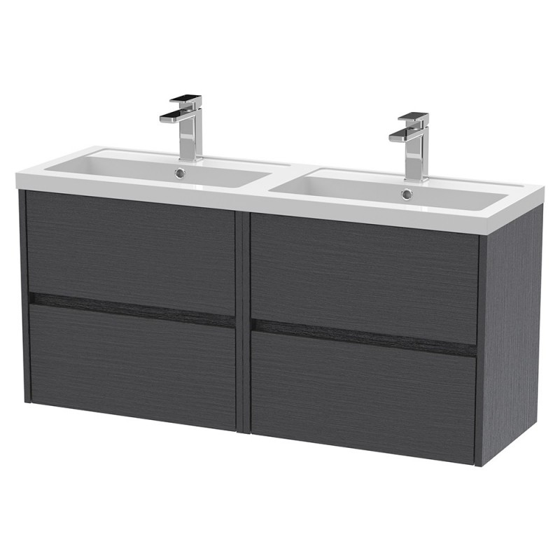 Havana 1200mm Wall Hung Four Drawer Double Basin Vanity Units