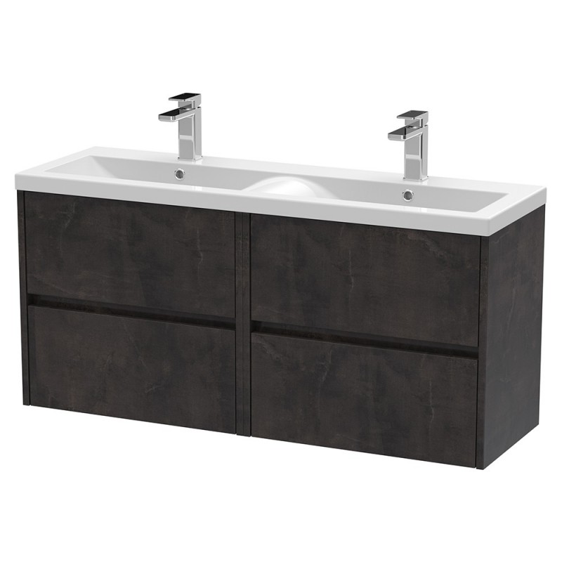 Havana 1200mm Wall Hung 4-Drawer Double Basin Vanity Units