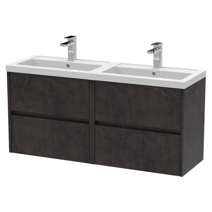 Havana 1200mm Wall Hung Four Drawer Double Basin Vanity Units