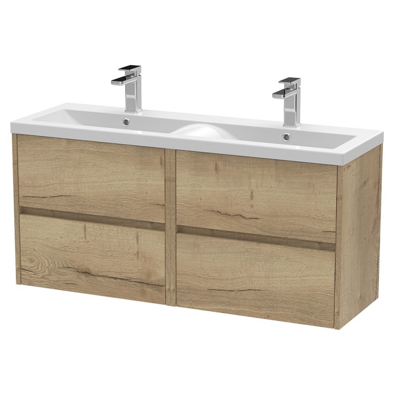 Havana 1200mm Wall Hung Four Drawer Double Basin Vanity Units