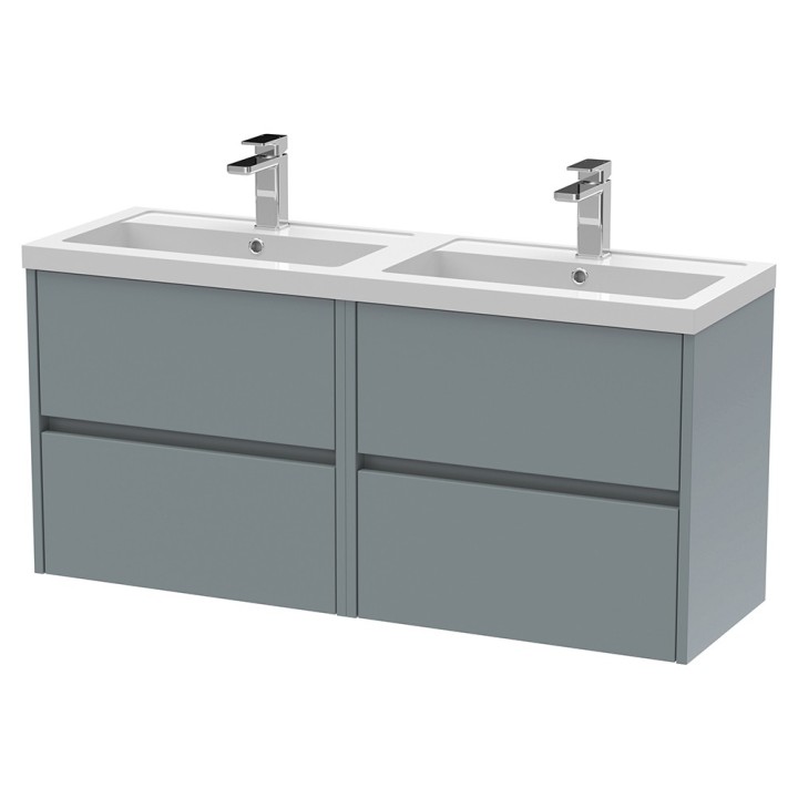 Havana 1200mm Wall Hung Four Drawer Double Basin Vanity Units