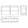 Havana 1200mm Wall Hung 4-Drawer Double Basin Vanity Units