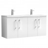 Arno 1200mm Wall Hung Double Basin Cupboard Vanity Units