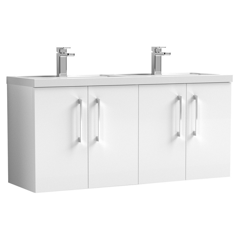 Arno 1200mm Wall Hung Double Basin Cupboard Vanity Units