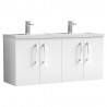 Arno 1200mm Wall Hung Double Basin Cupboard Vanity Units