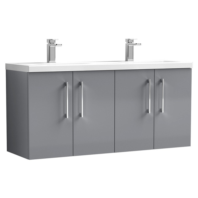 Arno 1200mm Wall Hung Double Basin Cupboard Vanity Units