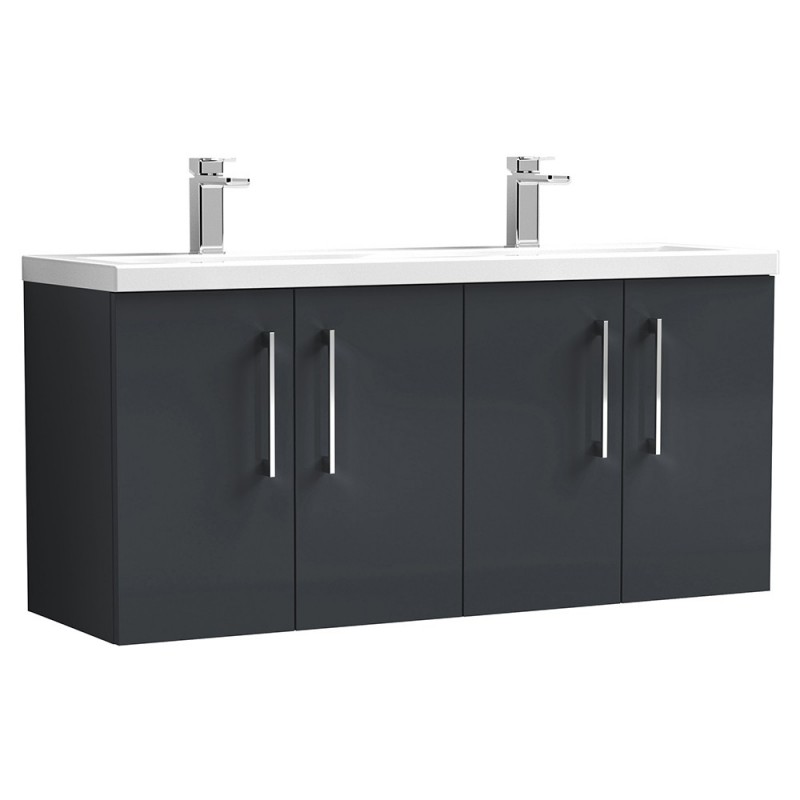 Arno 1200mm Wall Hung Double Basin Cupboard Vanity Units