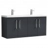 Arno 1200mm Wall Hung Double Basin Cupboard Vanity Units