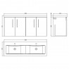 Arno 1200mm Wall Hung Double Basin Cupboard Vanity Units